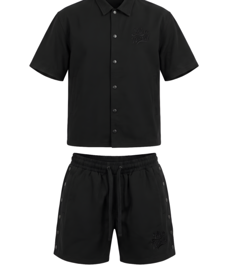 Men's Black Shirt and Shorts Set