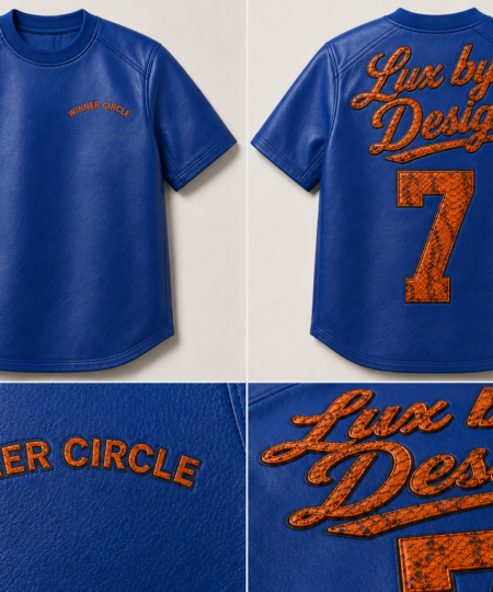 High Octane Blue Python Leather Baseball Jersey – Limited Preorder