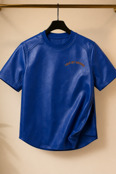 LUXWRLD Signature Blue Leather Jersey & Shorts Set